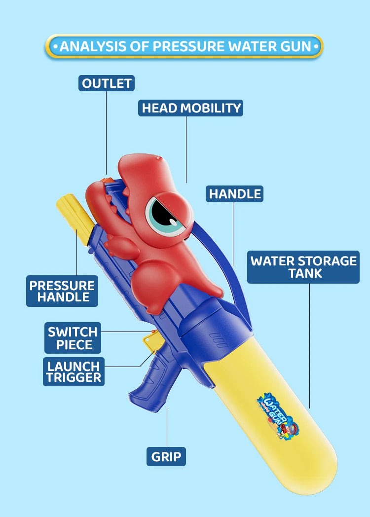 Children's Toy Water Spray Gun Boy Water Gun Water Fight Dinosaur Water Gun Girl Beach Water Toy Holiday Gift