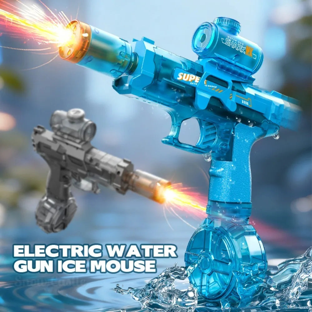 High Pressure Electric Toy Water Gun Fully Automatic Long Range Water Blasters Shooting Game Suitable for Outdoor Beach Swimming