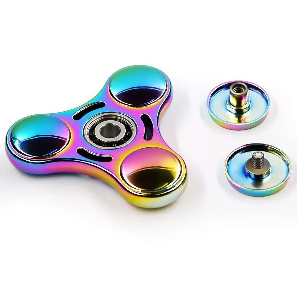 Rainbow Fidget Spinner Toys Metal UFO Small Handheld Finger Spinners Gift for Kids Adults Spinning Top Focus Desk Fingertip