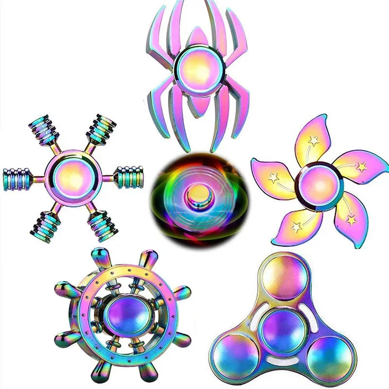 New Metal Fidget Spinner Toys Colorful AntiStress Alloy Finger Gyro EDC Relieves Stress Finger Spinner Children Adult Toy Gifts