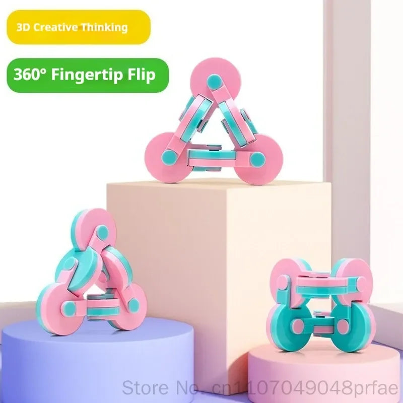 Fidget Flip Gyro 3D Cube 360 Degree Rotatable Fingertip Handheld Stress Relief Toy Creative Novelty For Adult Daily Gift
