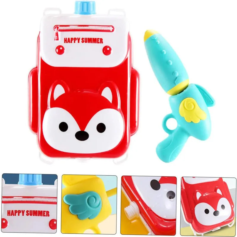Toy water gun,Children Summer Outdoor Mini Cartoon Animals Baby Backpack Water Gun Beach Pool Party Fight Gun Toy for Kids Favor