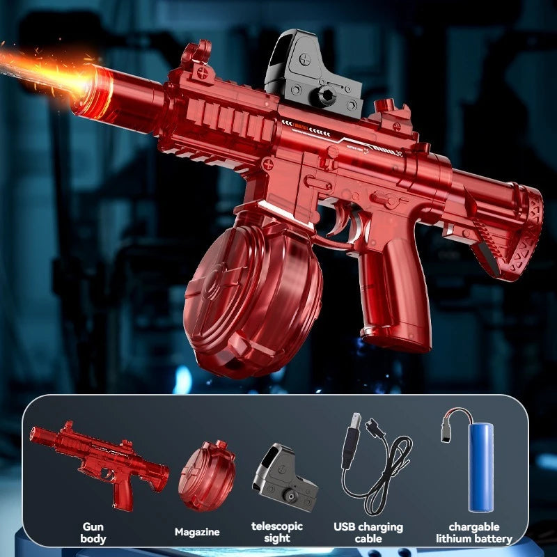 Summer Outdoor Large Capacity Electric Shooting Water Gun Toy, MK3 Large Fully Automatic Water Gun With Lights Gift