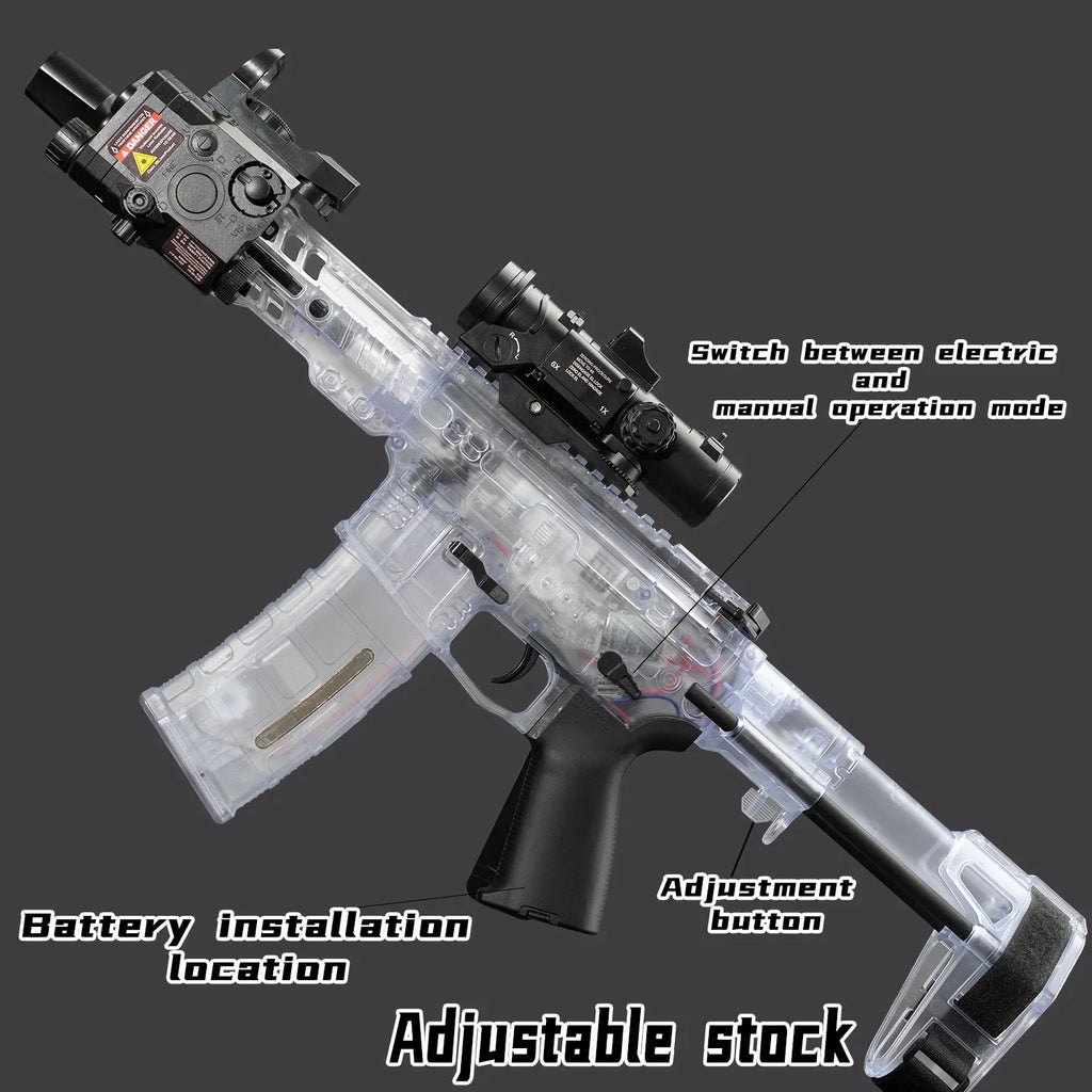 SLR Nylon Electric Gel Ball Blasting Toy Gun, Automatic Splash Ball Blaster, Suitable for Outdoor Shooting Games [No Bullets]