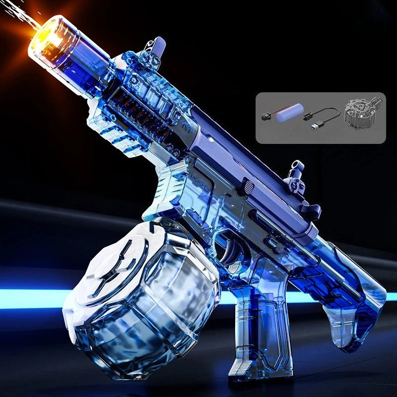 Electric Continuous Water Gun with Light Flame Effect Long Range Water Gun The Water-Sprinkling Festival Water Gun Kids Gifts