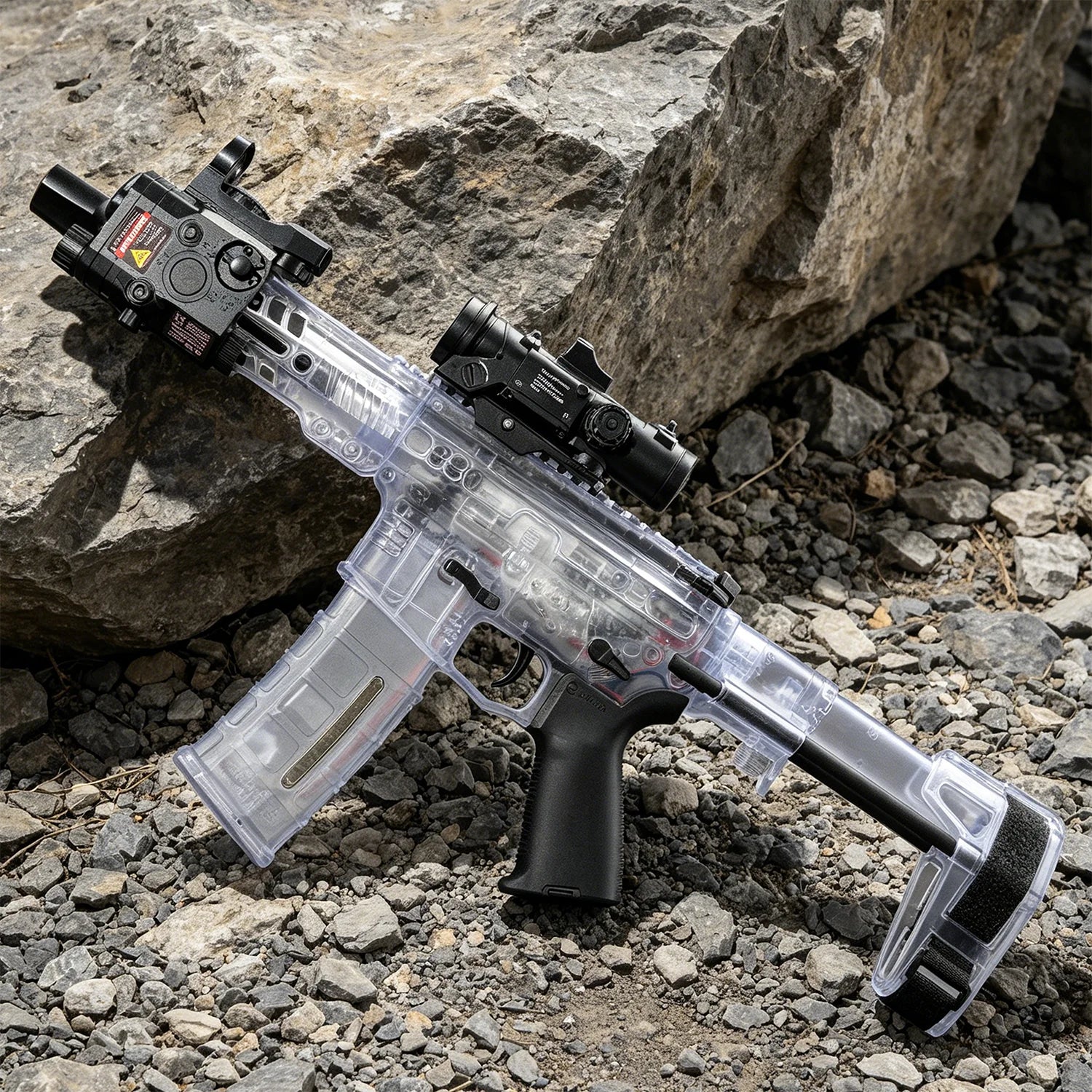 SLR Nylon Electric Gel Ball Blasting Toy Gun, Automatic Splash Ball Blaster, Suitable for Outdoor Shooting Games [No Bullets]