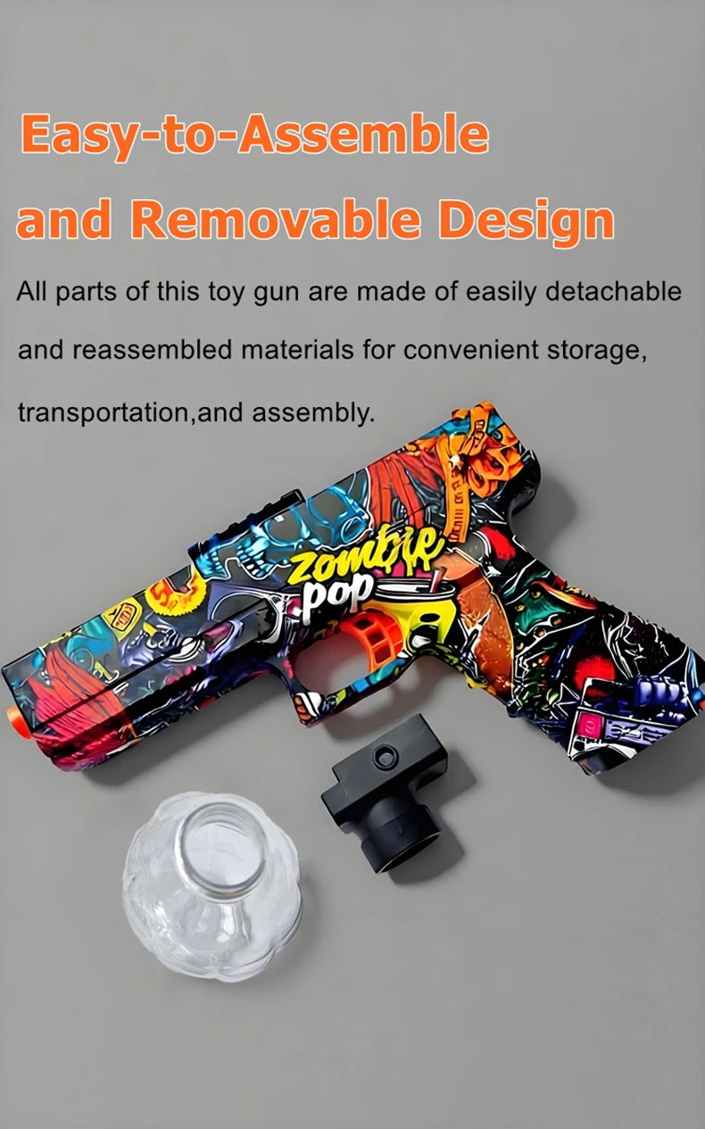 Electric Burst Splatter Blaster Toy Gun Gel Blaster Outdoor Shooting Games Gift for Boy Kids Adults (Bullets Excluded)