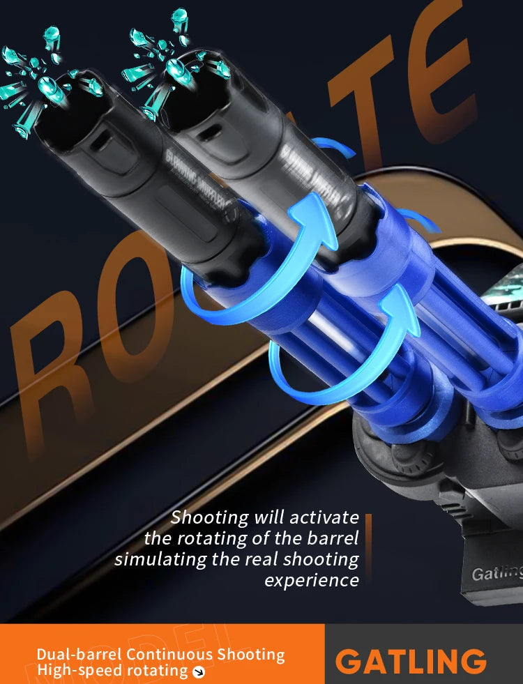 High-Speed Gatling Electric Ball Blaster - Fun for Kids and Adults, Outdoor Game Parties （Excluding water bombs)