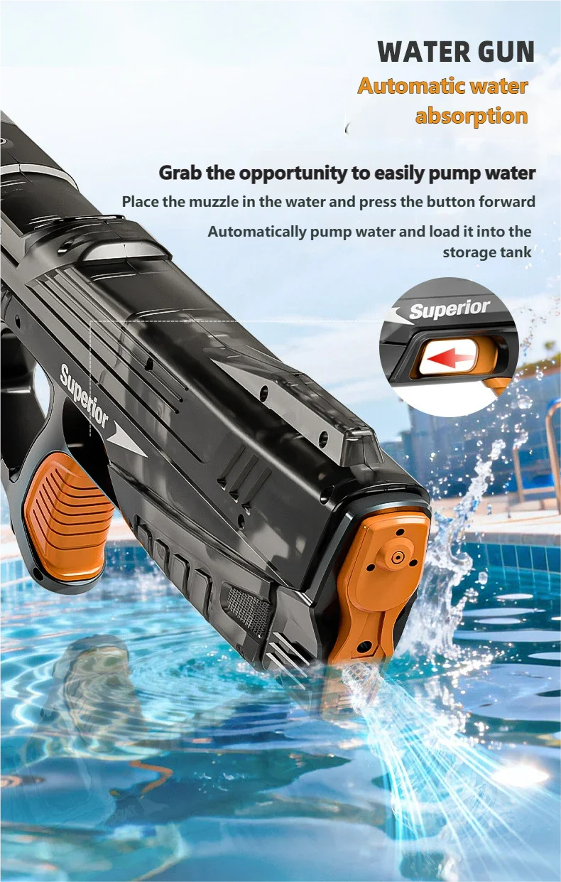 Electric Water Guns For Adults Powerful Spray Automatic Water Suction Water Blasters Outdoor Party Beach Toy For boys Kid Gifts