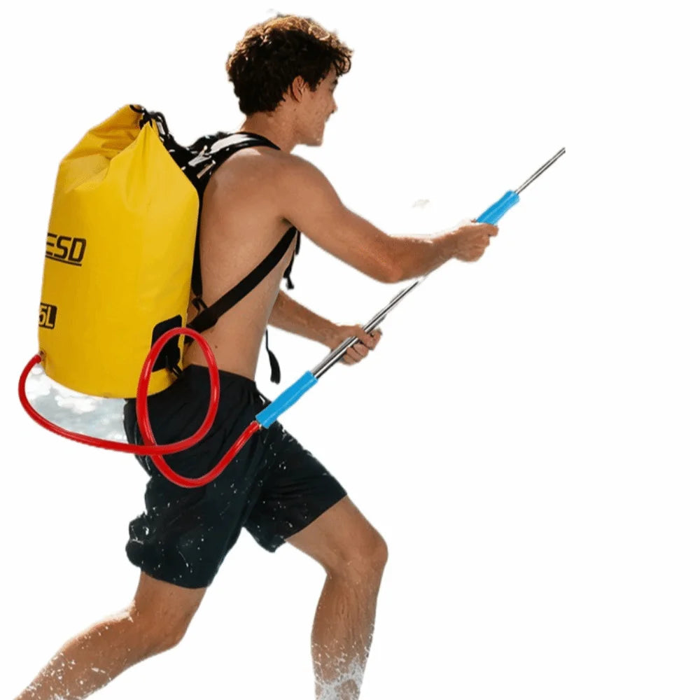 Backpack Style Water Shooter Large Capacity Stainless Steel Foam Sprayer High Pressure Outdoor Design Water Fight Artifact