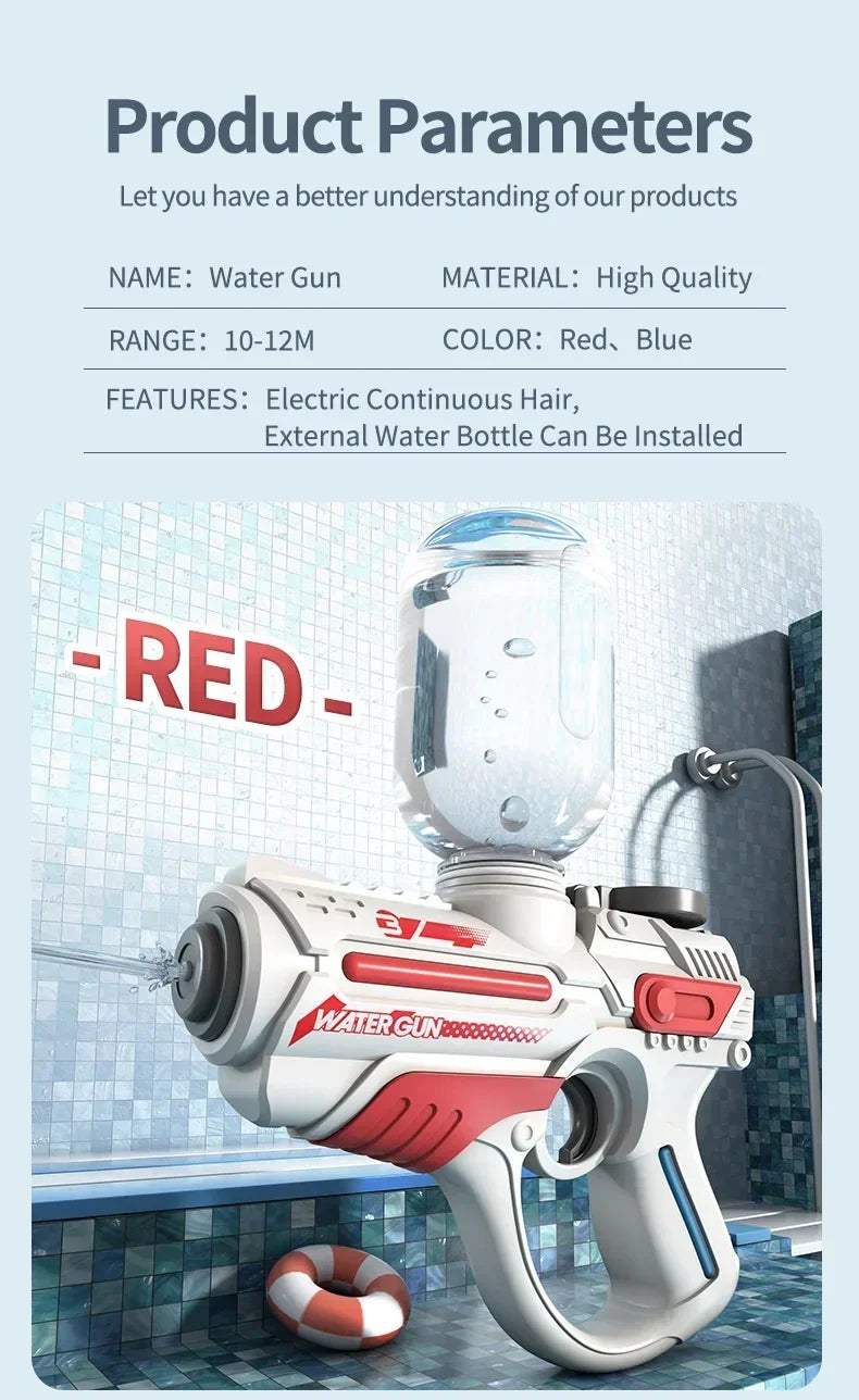 Kids Electric Water Gun Fully Automatic High Pressure Water Blaster for Boys Summer Beach Pool Party Water Fighting Play Toys