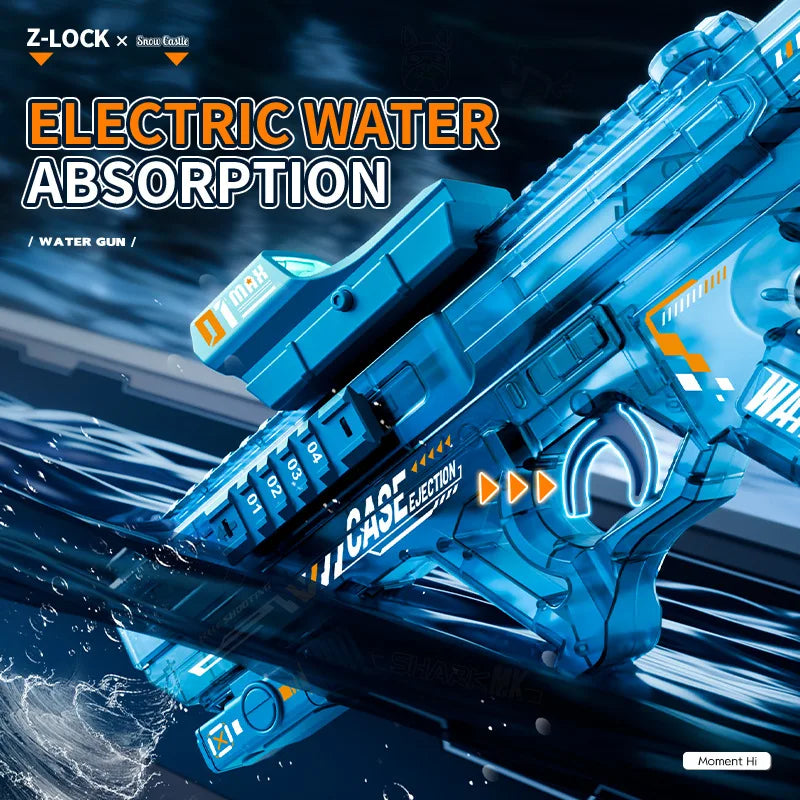 Flame Effect Electric Water Guns For Powerful Squirt Automatic Water Suction Water Blasters Summer Outdoor Beach Toy For Gift