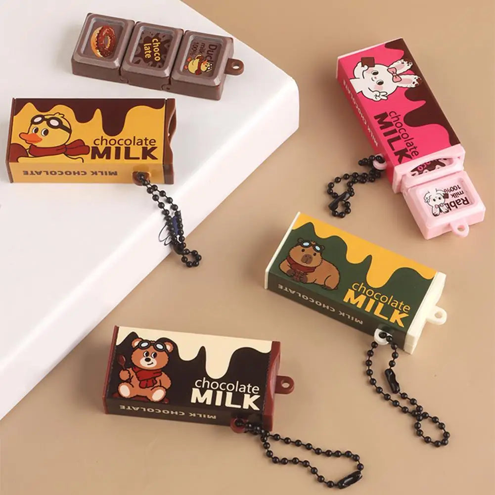 Realistic Chocolate Stress-Relieving Toys Bendable Clip Toys Keychains Sensory Toys Novelty Backpack Charms Children's Gifts