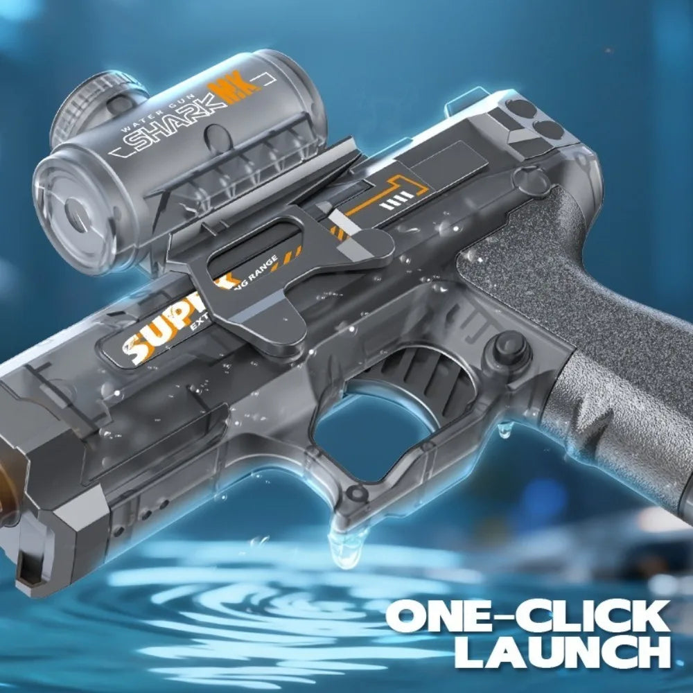 High Pressure Electric Toy Water Gun Fully Automatic Long Range Water Blasters Shooting Game Suitable for Outdoor Beach Swimming