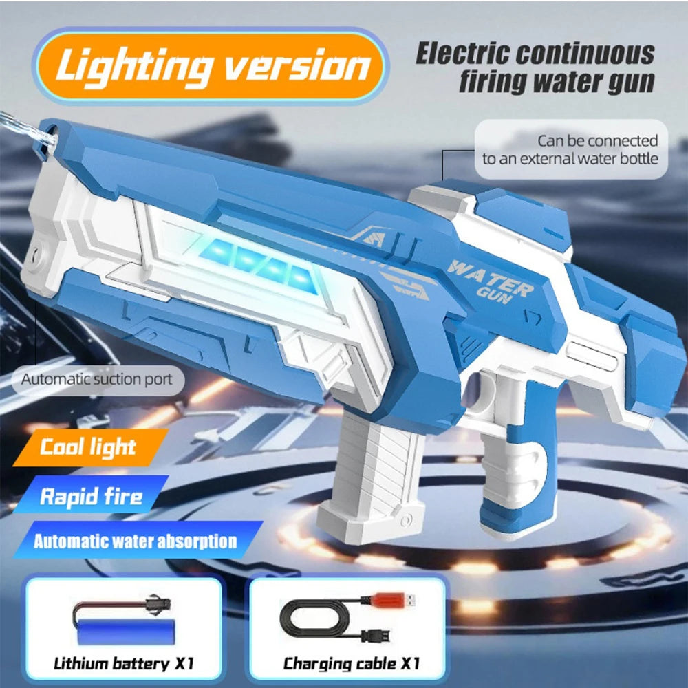 Electric Continuous-Fire Water Gun Toy High-Pressure Long-Range Automatic Water-Suction Spray Gun For Outdoor Children Pool Toys