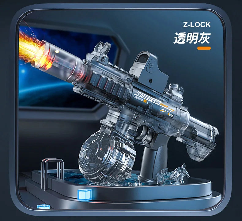 Children's Simulation LED M416 Electric Water Gun, High-Capacity Automatic Continuous Fire Water Gun, Outdoor Summer Toy for Kid