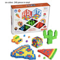 DIY puzzle and stress relief toys made of clay blocks, colorful cube blocks, and stress relief toys