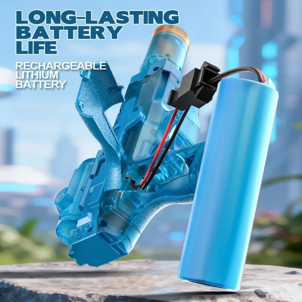 High Pressure Electric Sniper Water Gun Toy with Blowback Action Full Auto Rapid-Fire Summer Fight Games Toy for Kids Gift