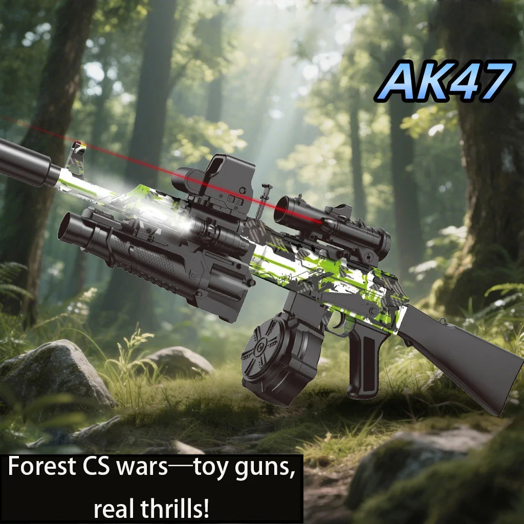 AK47 Gel Blasters Sniper Rifle - 32M Extreme Range, Full Auto Electric Gel Ball Blaster Gun for Adults, Outdoor Shooting Games