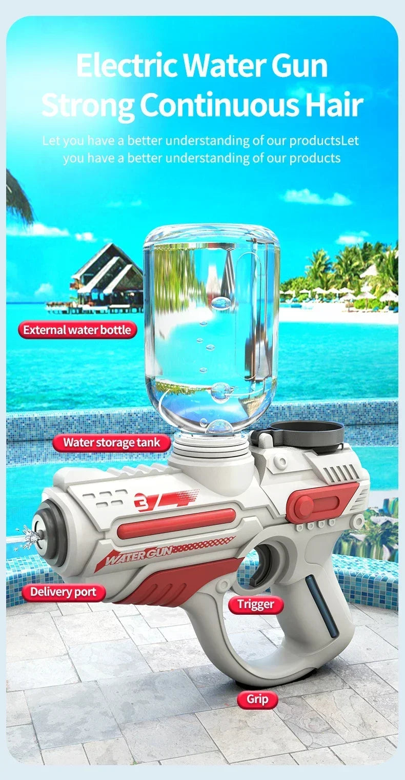 Kids Electric Water Gun Fully Automatic High Pressure Water Blaster for Boys Summer Beach Pool Party Water Fighting Play Toys