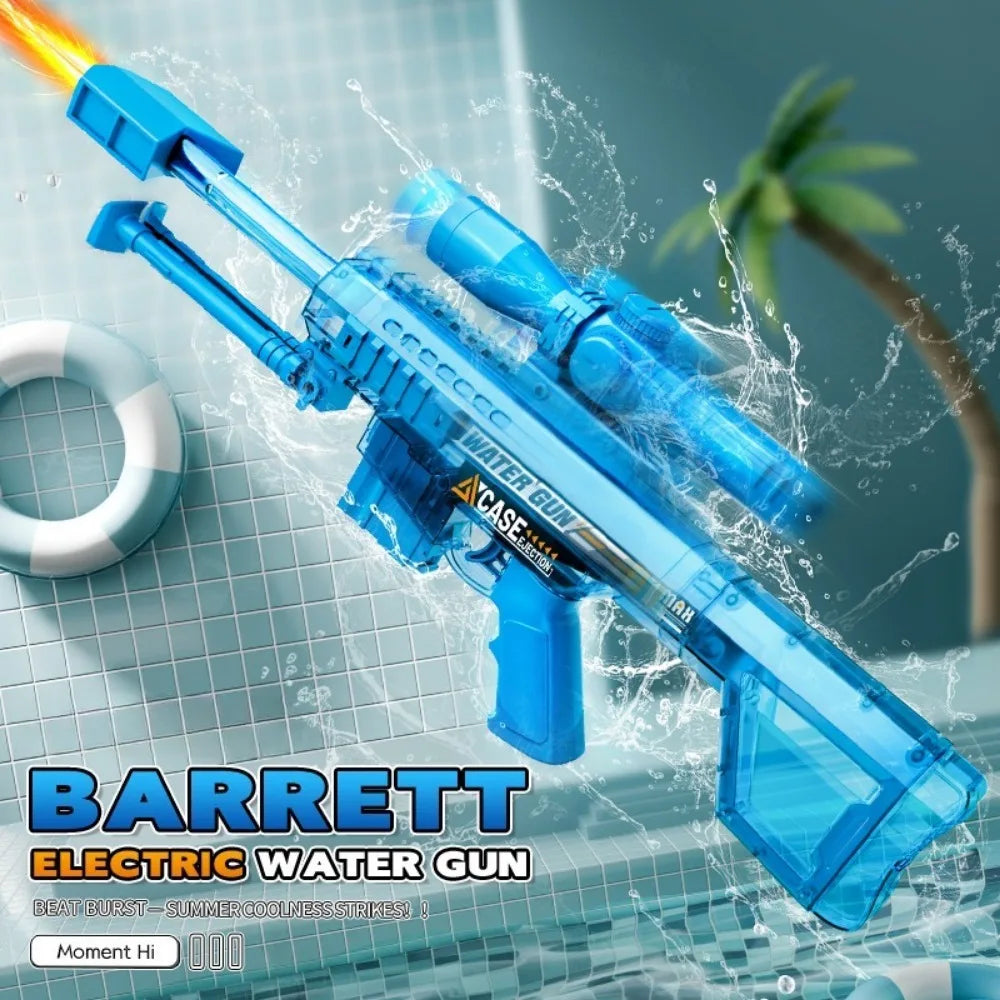 High Pressure Electric Sniper Water Gun Toy with Blowback Action Full Auto Rapid-Fire Summer Fight Games Toy for Kids Gift