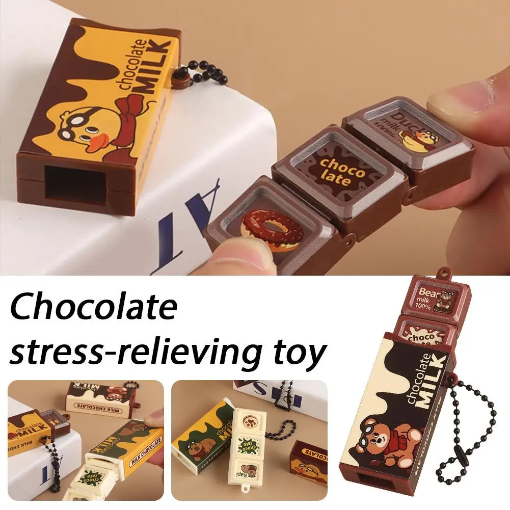 Realistic Chocolate Stress-Relieving Toys Bendable Clip Toys Keychains Sensory Toys Novelty Backpack Charms Children's Gifts