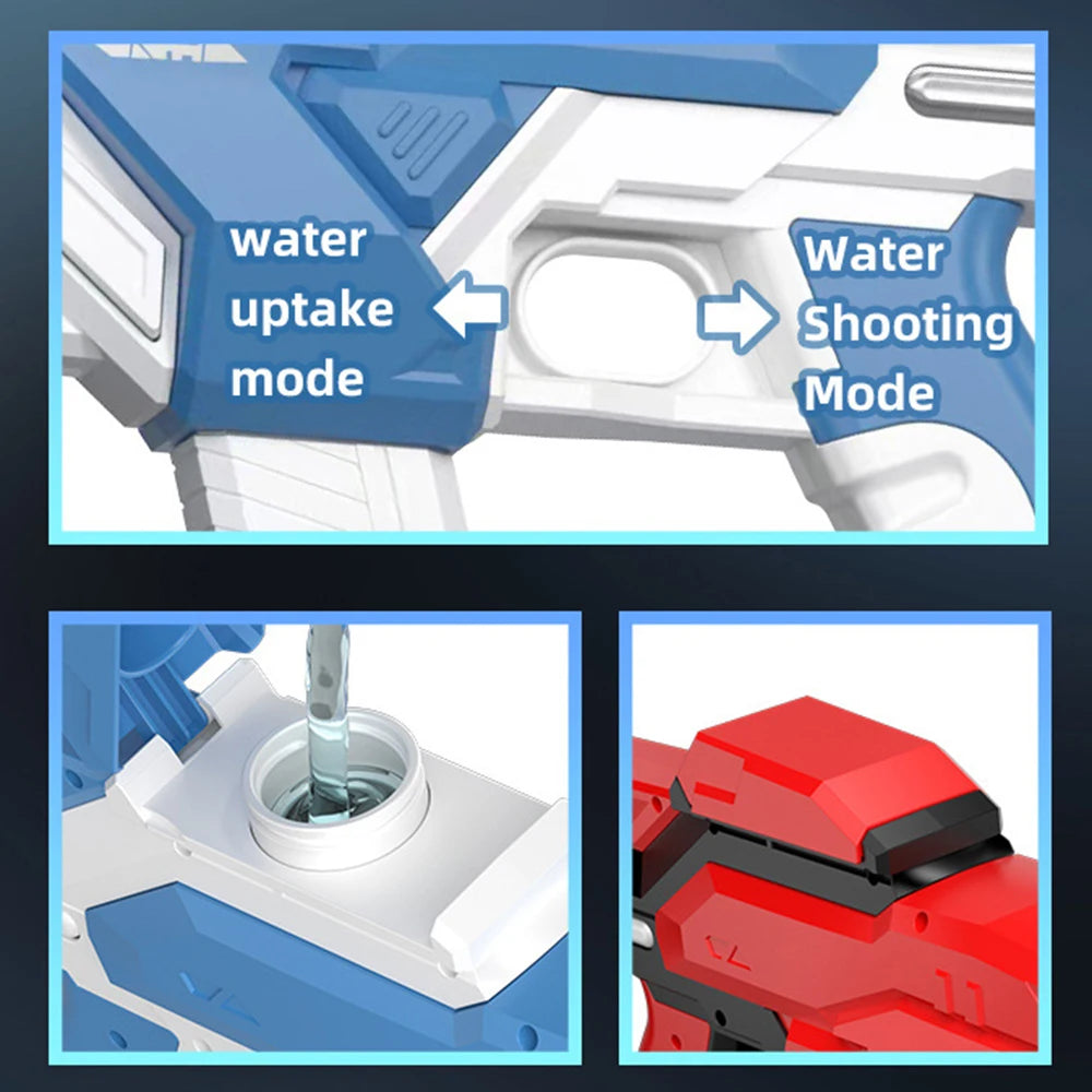 Electric Continuous-Fire Water Gun Toy High-Pressure Long-Range Automatic Water-Suction Spray Gun For Outdoor Children Pool Toys