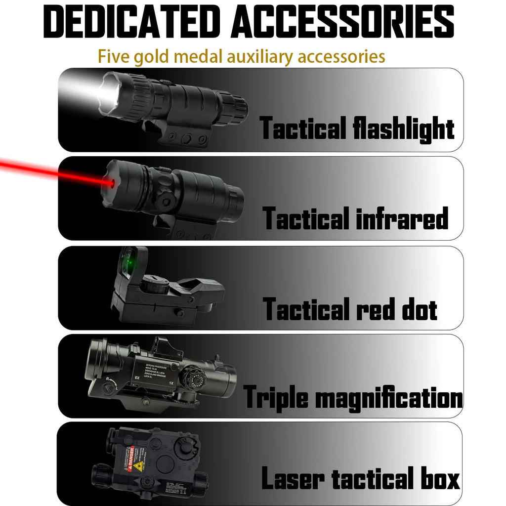 SLR Nylon Electric Gel Ball Blasting Toy Gun, Automatic Splash Ball Blaster, Suitable for Outdoor Shooting Games [No Bullets]