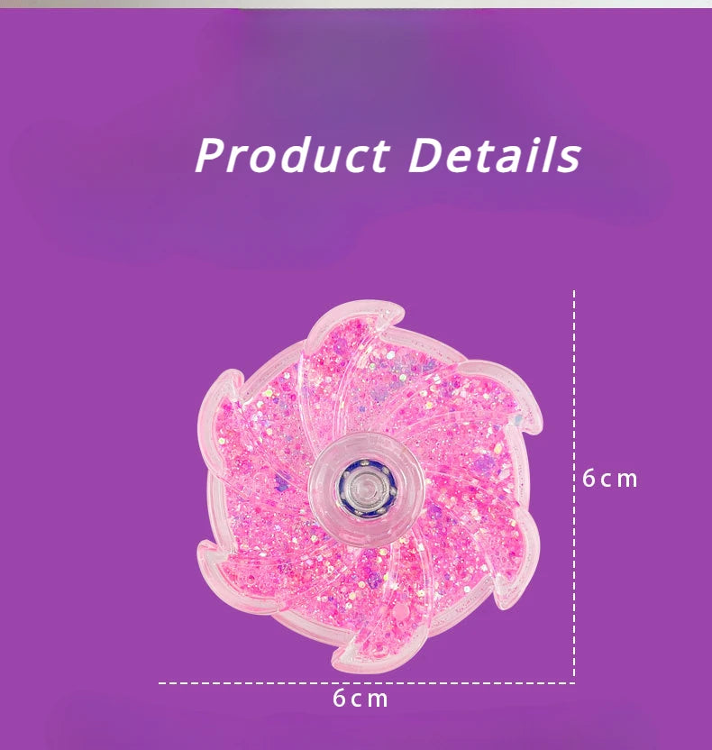Fidget Spinner Rustling Portable High Rotational Speed Petal-like Spinning Gyro Colorful Sequined Desk Stress Relief Toy Gifts