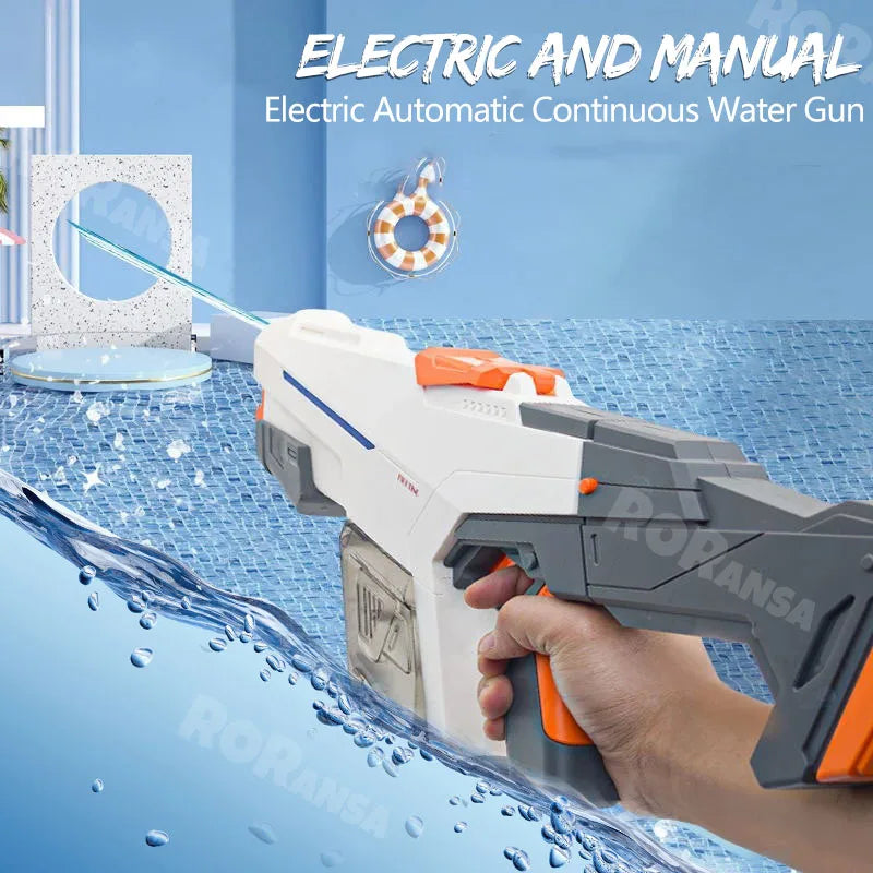 Electric Water Gun  for Adults  Kids Gift High-pressure Strong Energy Automatic Water Spray Beach Pool Outdoor Toys