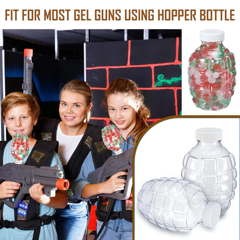 Water Gel Ball Blaster Gun Accessories Splatter Ball Gun Refill Ammo Plastic Hopper Gel Bead Subpackage Bottle for Kids Summer