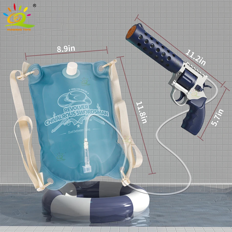 Revolver Electric Automatic Water Gun Backpack Pistol Firing Waters Fight Summer Outdoor Beach Swimming Pool Shooting Game Toys