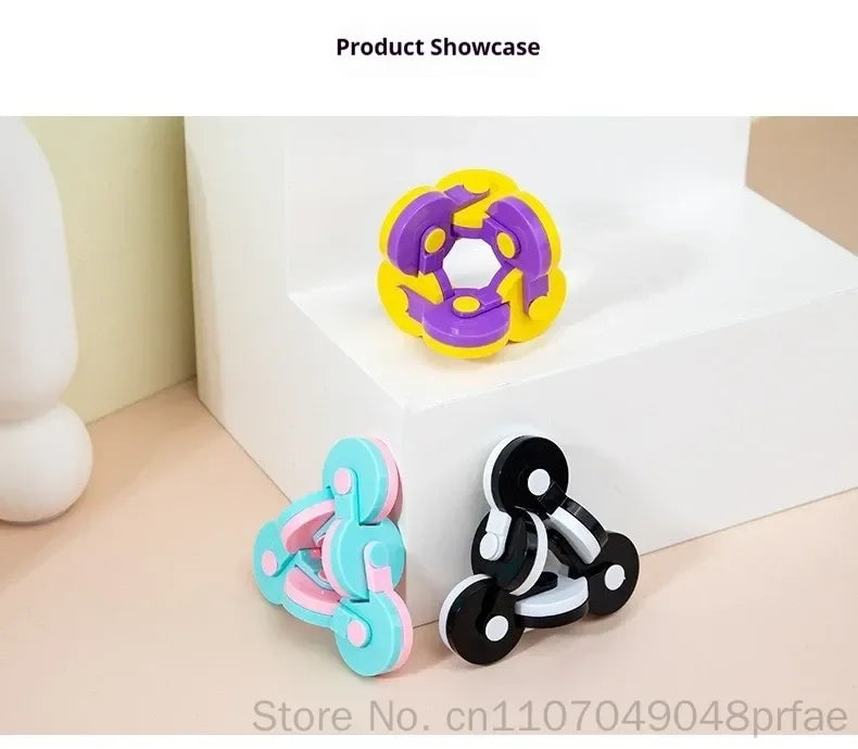 Fidget Flip Gyro 3D Cube 360 Degree Rotatable Fingertip Handheld Stress Relief Toy Creative Novelty For Adult Daily Gift