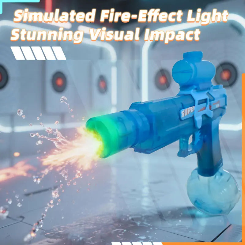 Flame Effect Electric Water Gun, Automatic Bursts Water Blaster with Blowback Action, Summer Pool Beach Water Fight Games Toy