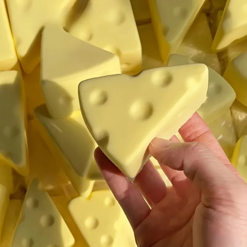 Squishy Simulated Cheese Squeeze Toy Milk-flavored Food Sensory Toy Soft Stress Relief Slow Rising Fidget Toy for Friends Gifts