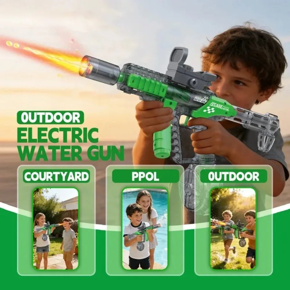 High Pressure Electric Toy Water Gun Fully Automatic Long Range Water Blasters Shooting Game Suitable for Outdoor Beach Swimming