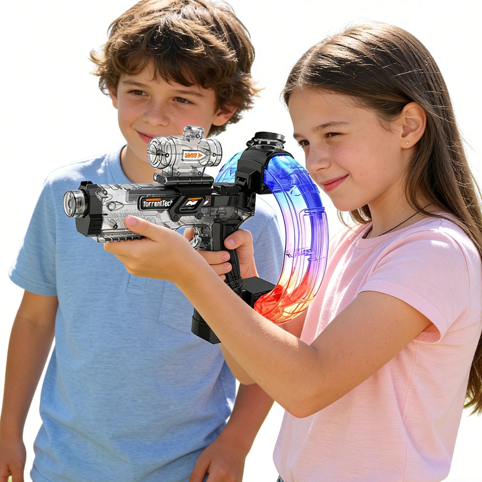 Children Automatic Squirt Blaster Toy 800ml Water Tank Squirt Gun Christmas Birthday Gifts for Children and Adult