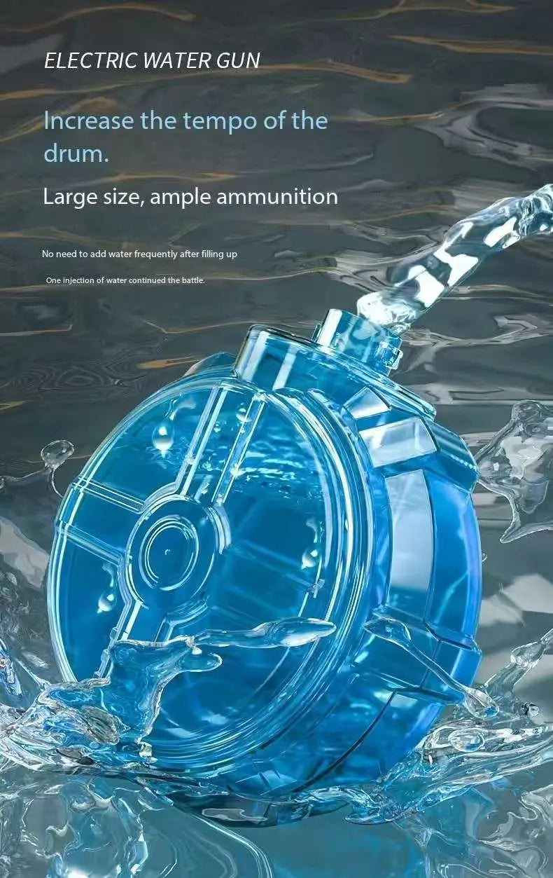 Electric Water Gun With Flame Light Effect High Pressure Rapid Fire Squirt Gun Blaster For Beach Outdoor Water Fighting Play ﻿