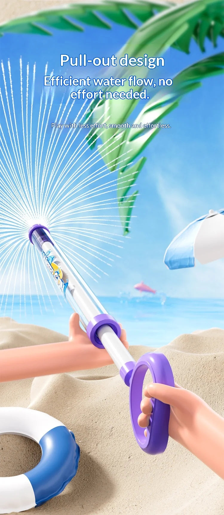 Fun Firework Effect Water Gun for Kids Large Capacity Pump Action 120° Scatter Water Cannon Summer Water Fight Essential Toy