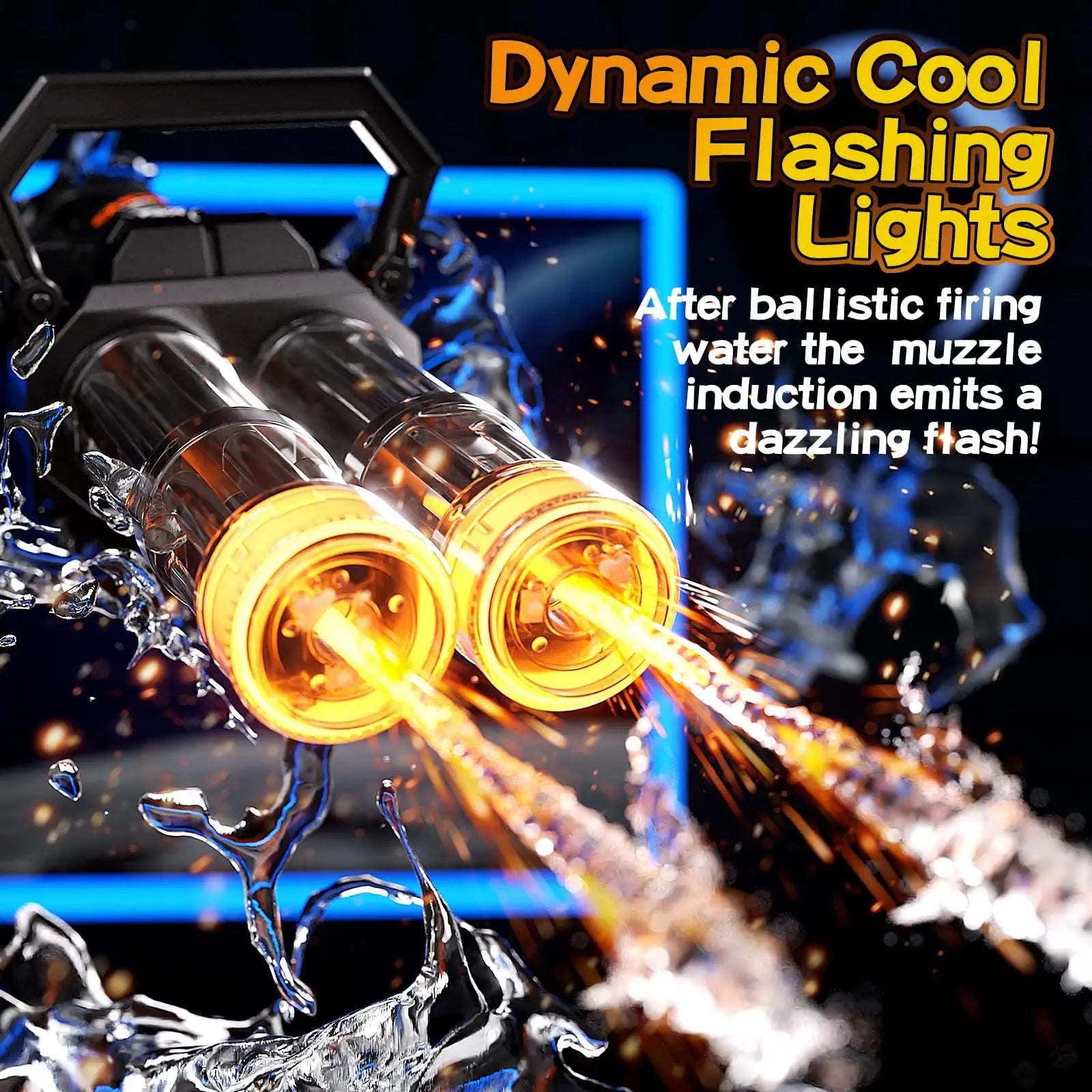 Strongest Electric Gatling Water Gun Toy Rotating Double Barrel With Big Capacity Backpack Outdoor Pool Toy for Kids Adult Gifts
