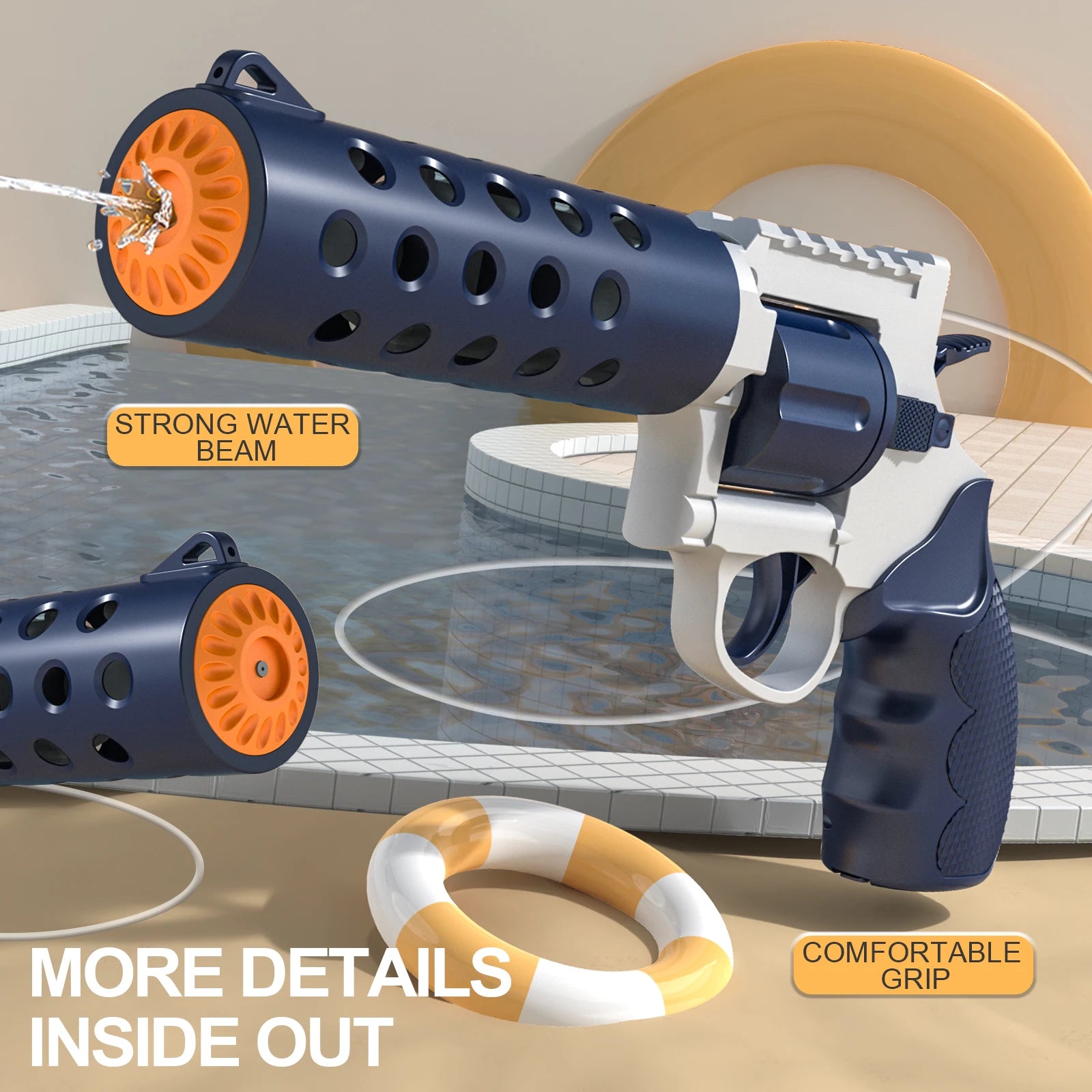 Summer Electric Backpack Automatic Revolver Water Gun Fights Toy Water Absorbing Guns Outdoor Beach Swimming Pool Toys for child