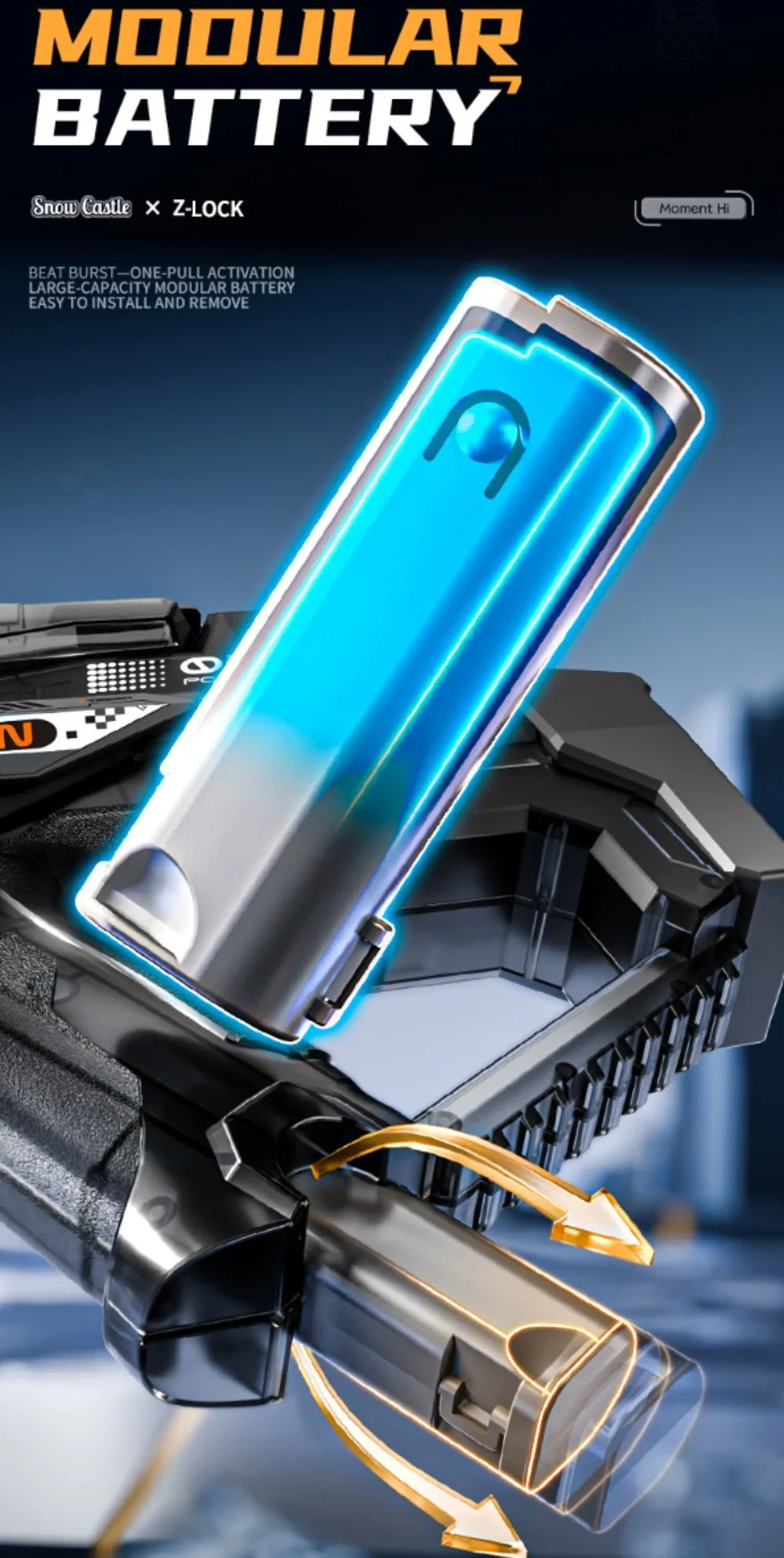 Electric Submachine Water Blaster Full Automatic Continuous Shooting Long Range Design for Summer Water Battles and Pool Fun