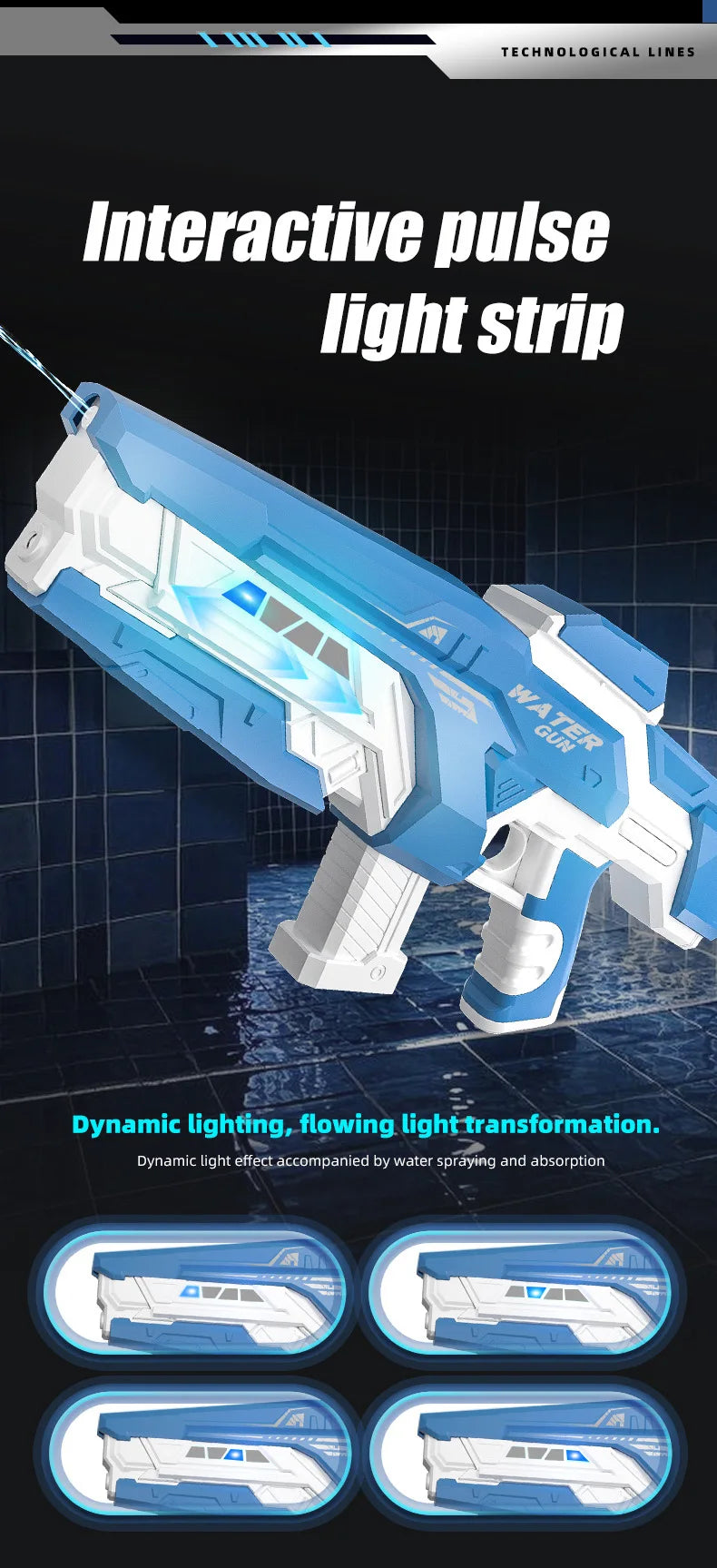 Electric Continuous-Fire Water Gun Toy High-Pressure Long-Range Automatic Water-Suction Spray Gun For Outdoor Children Pool Toys