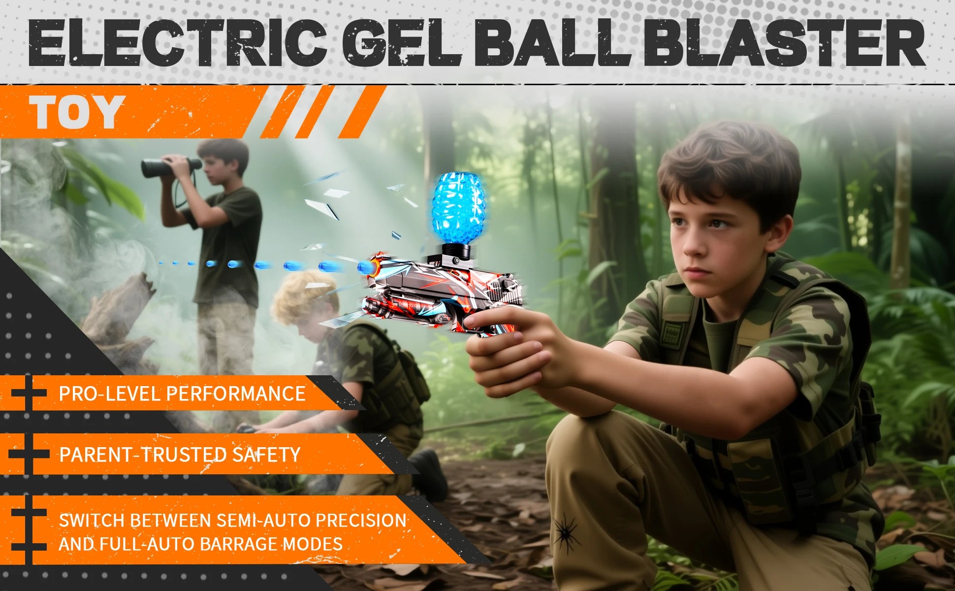 2-Pack Gel Ball Blaster, Electric Auto-Fire Splatter Gun,Outdoor/Indoor Games (Ages 14+)