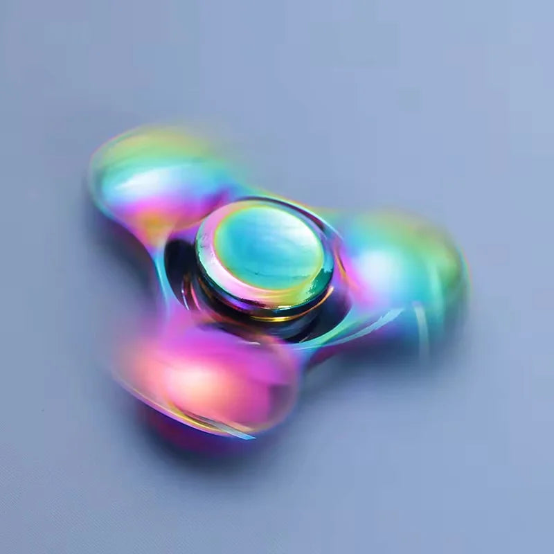 Rainbow Fidget Spinner Toys Metal UFO Small Handheld Finger Spinners Gift for Kids Adults Spinning Top Focus Desk Fingertip