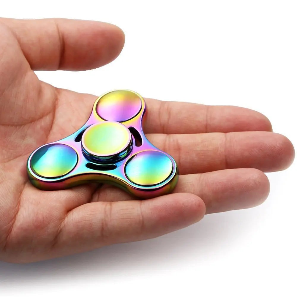 Rainbow Fidget Spinner Toys Metal UFO Small Handheld Finger Spinners Gift for Kids Adults Spinning Top Focus Desk Fingertip