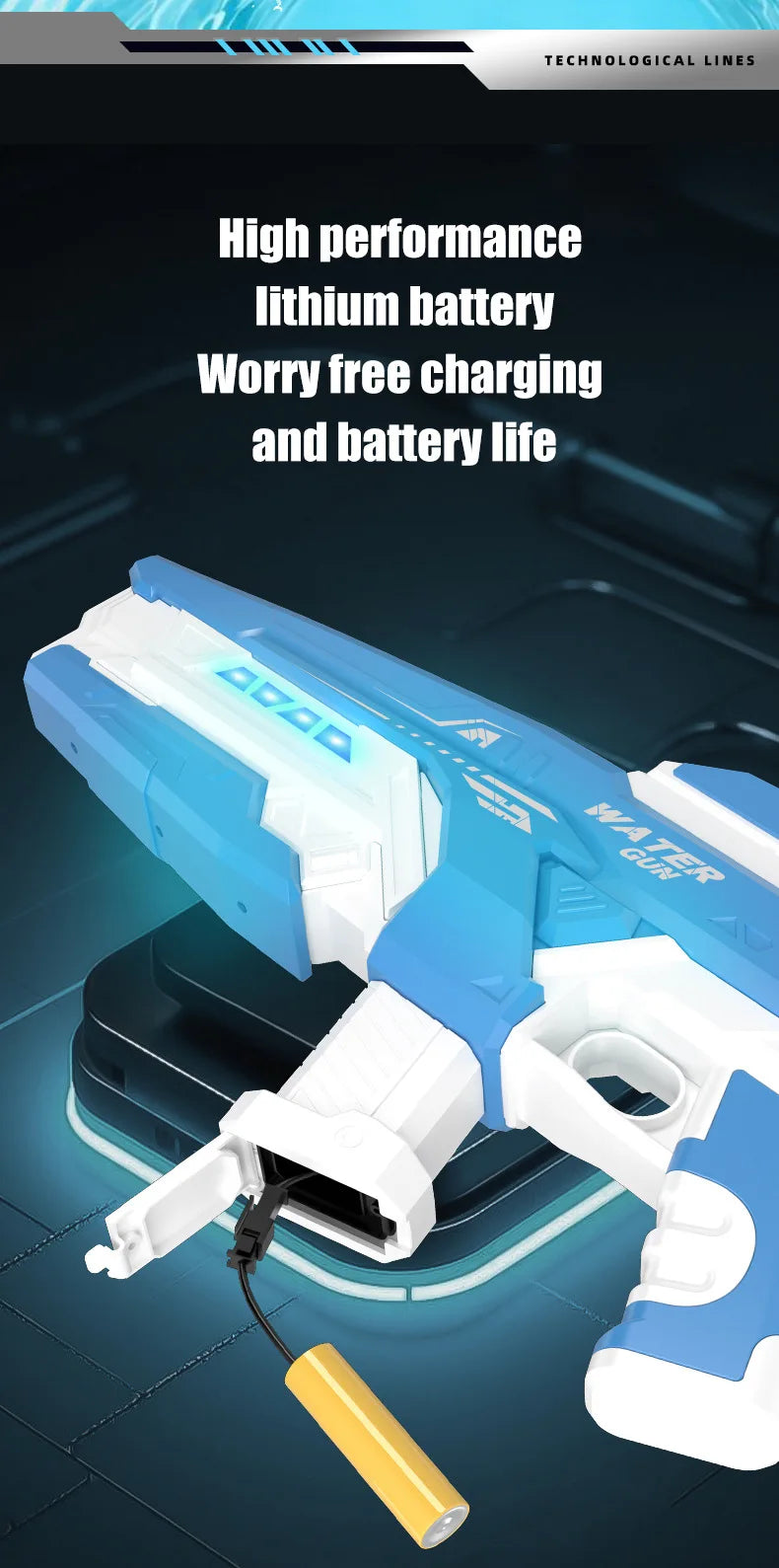 Electric Continuous-Fire Water Gun Toy High-Pressure Long-Range Automatic Water-Suction Spray Gun For Outdoor Children Pool Toys