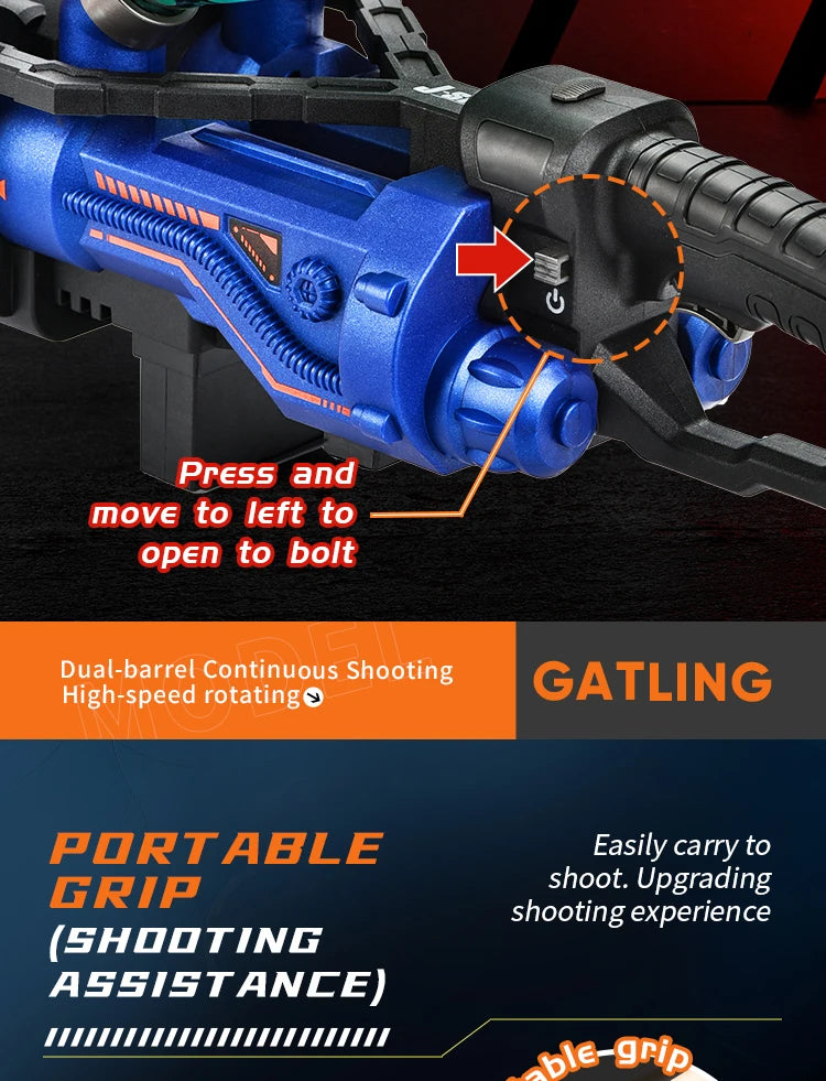 High-Speed Gatling Electric Ball Blaster - Fun for Kids and Adults, Outdoor Game Parties （Excluding water bombs)