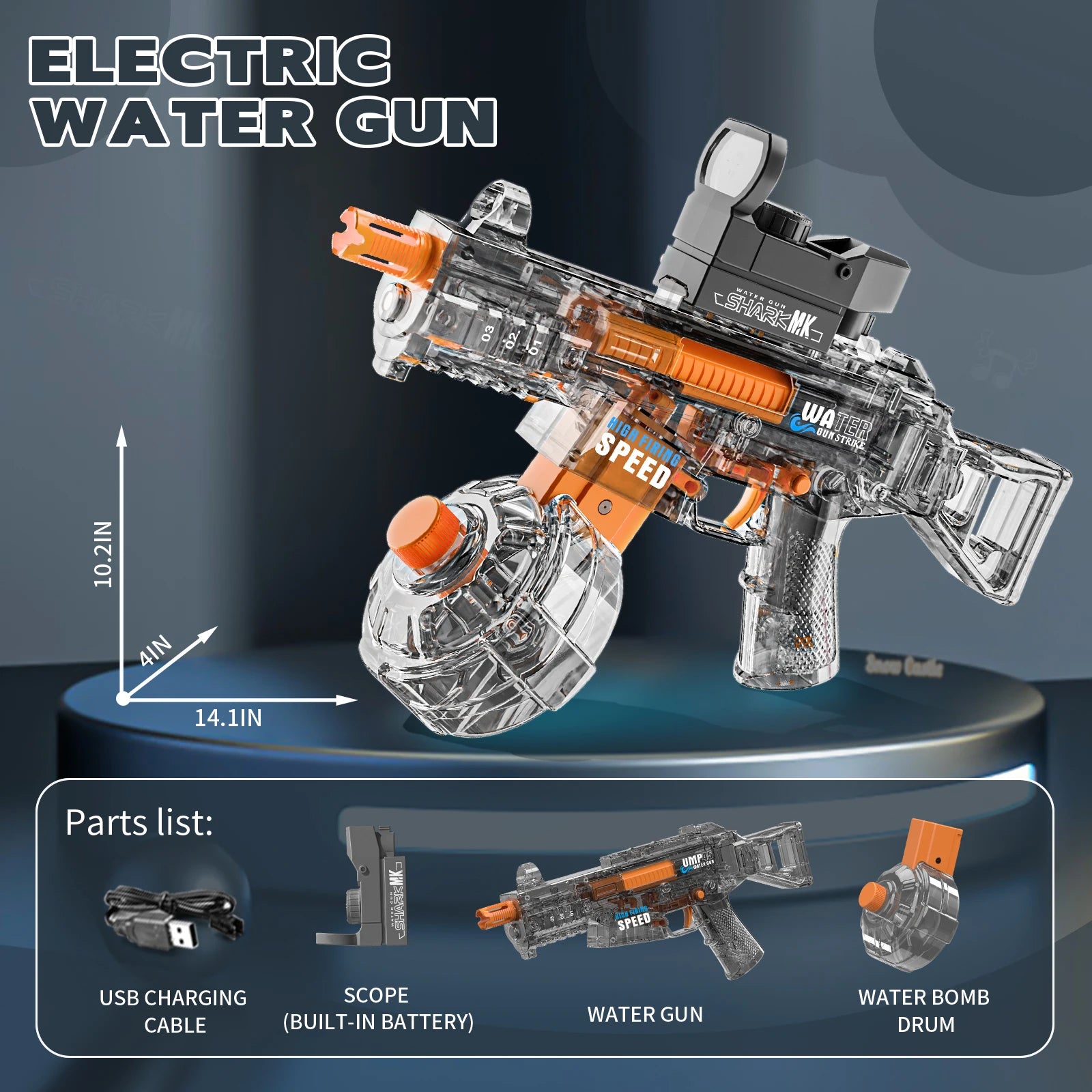 Electric Water Blaster Gun Children Automatic Water Pistol WaterGun with Led Light Summer Outdoor Game Party Toy for Adults Kids