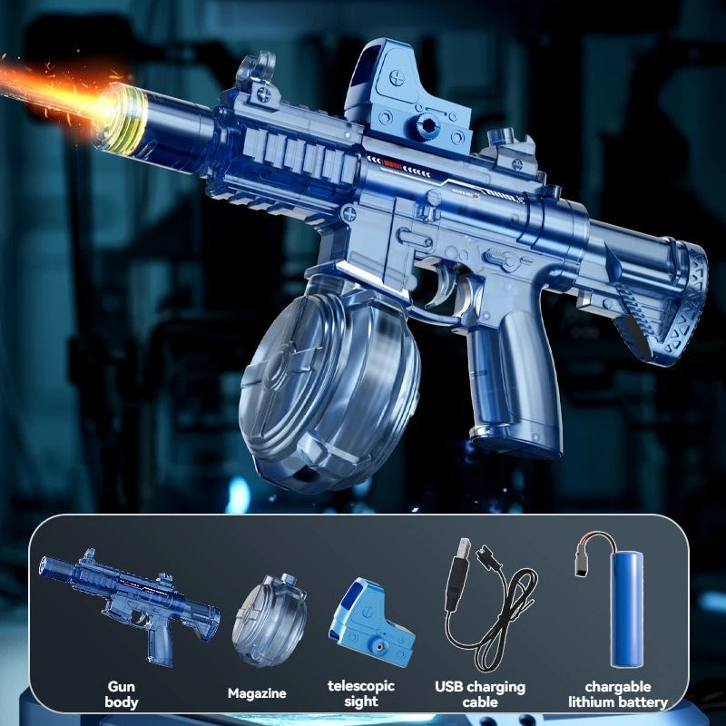 Summer Outdoor Large Capacity Electric Shooting Water Gun Toy, MK3 Large Fully Automatic Water Gun With Lights Gift